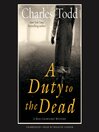 Cover image for A Duty to the Dead